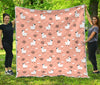 Alpaca Pink Pattern Print Quilt-grizzshop