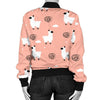 Alpaca Pink Pattern Print Women Casual Bomber Jacket-grizzshop