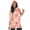 Alpaca Pink Pattern Print Women Hoodie Dress-grizzshop