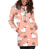 Alpaca Pink Pattern Print Women Hoodie Dress-grizzshop