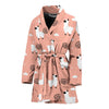 Alpaca Pink Pattern Print Women Long Robe-grizzshop