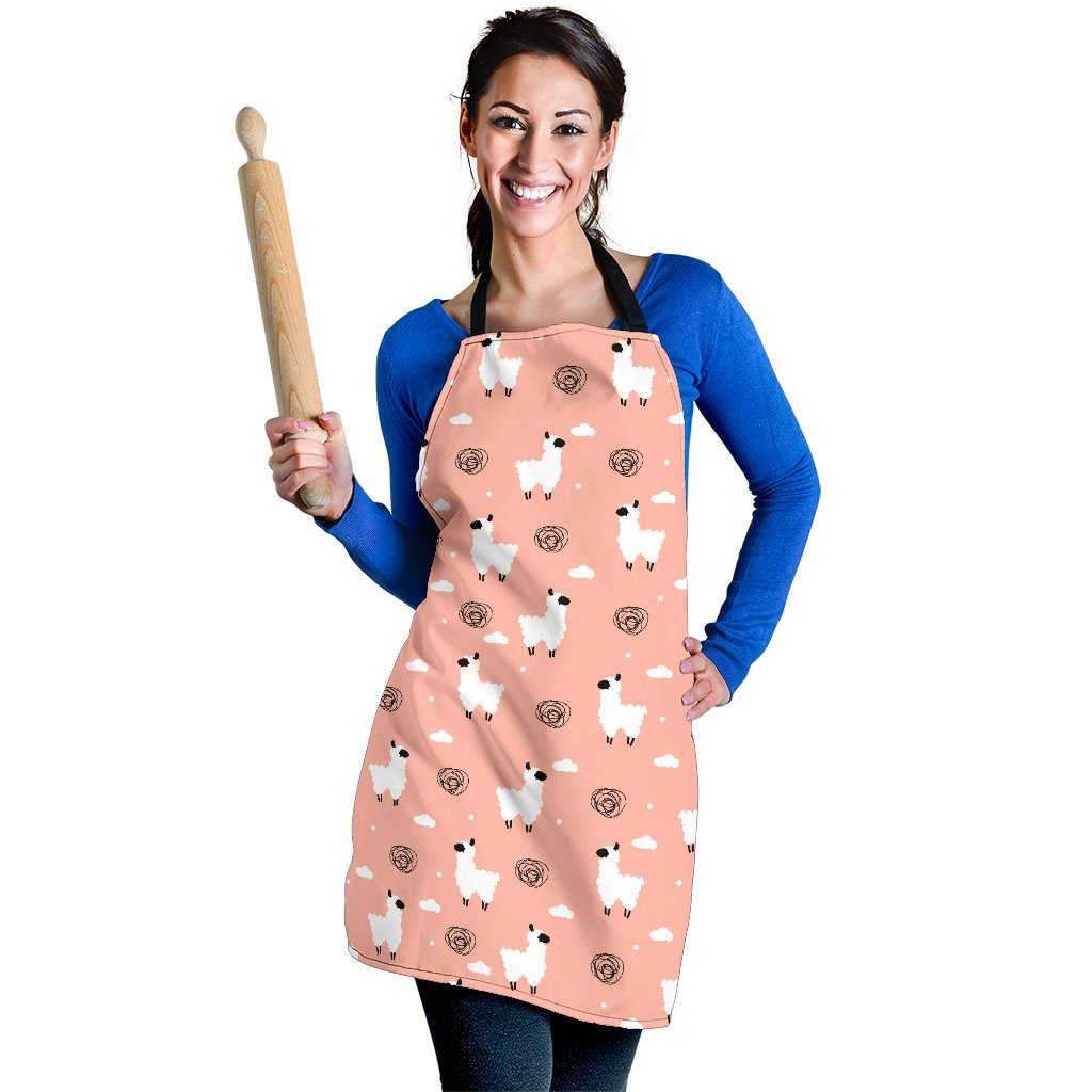 Alpaca Pink Pattern Print Women's Apron-grizzshop