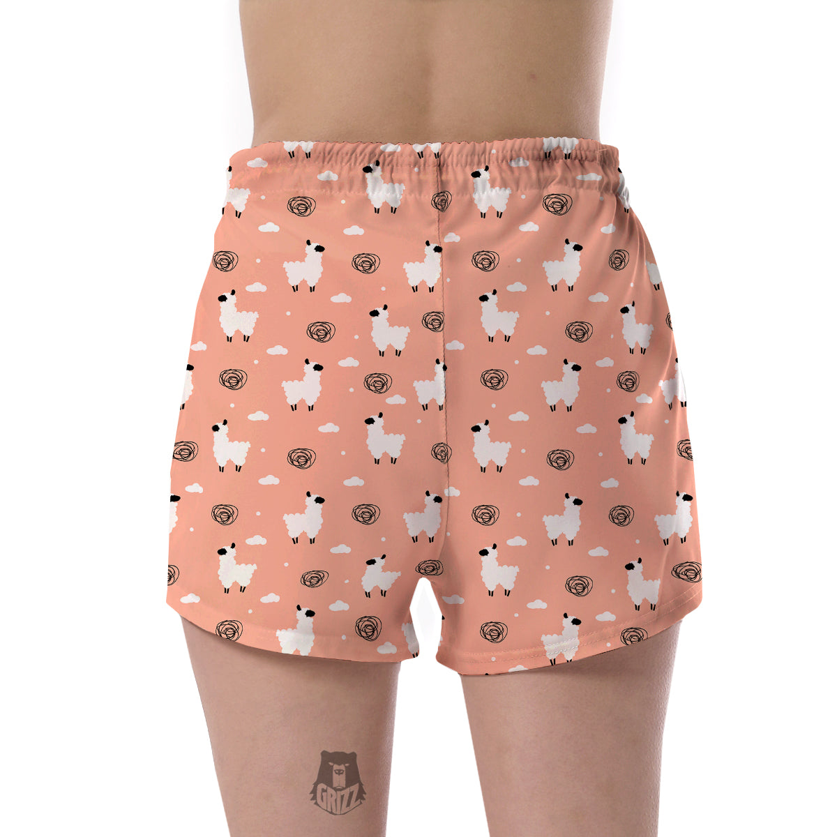 Alpaca Pink Pattern Print Women's Shorts-grizzshop