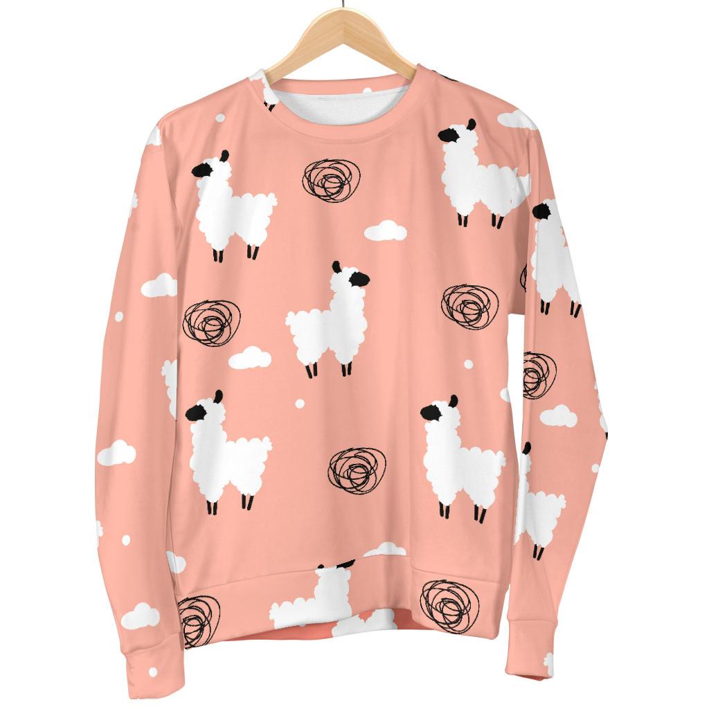 Alpaca Pink Pattern Print Women's Sweatshirt-grizzshop