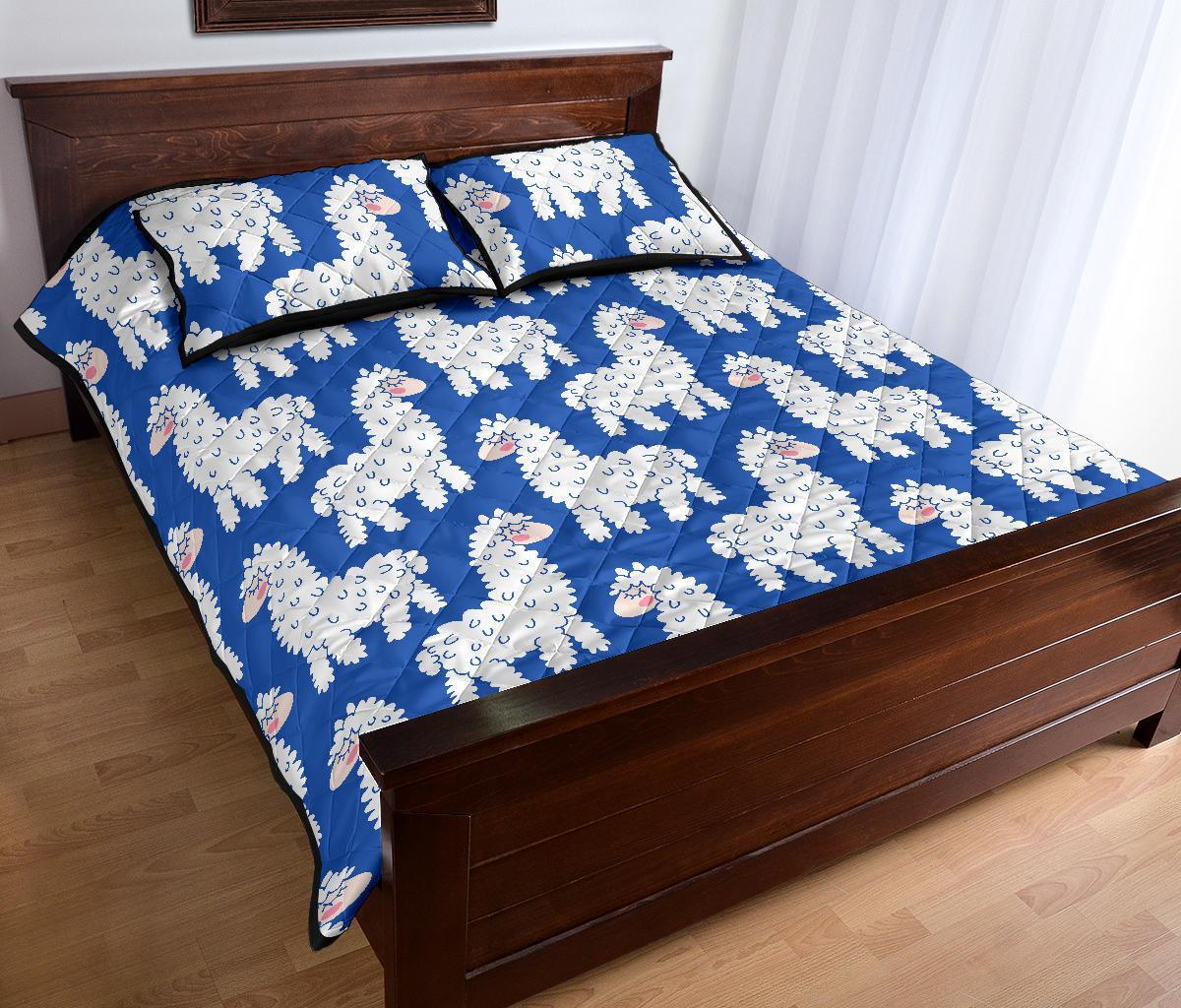 Alpaca Print Pattern Bed Set Quilt-grizzshop