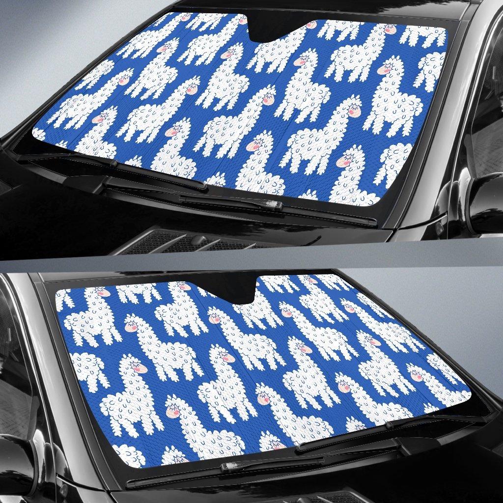 Alpaca Print Pattern Car Sun Shade-grizzshop