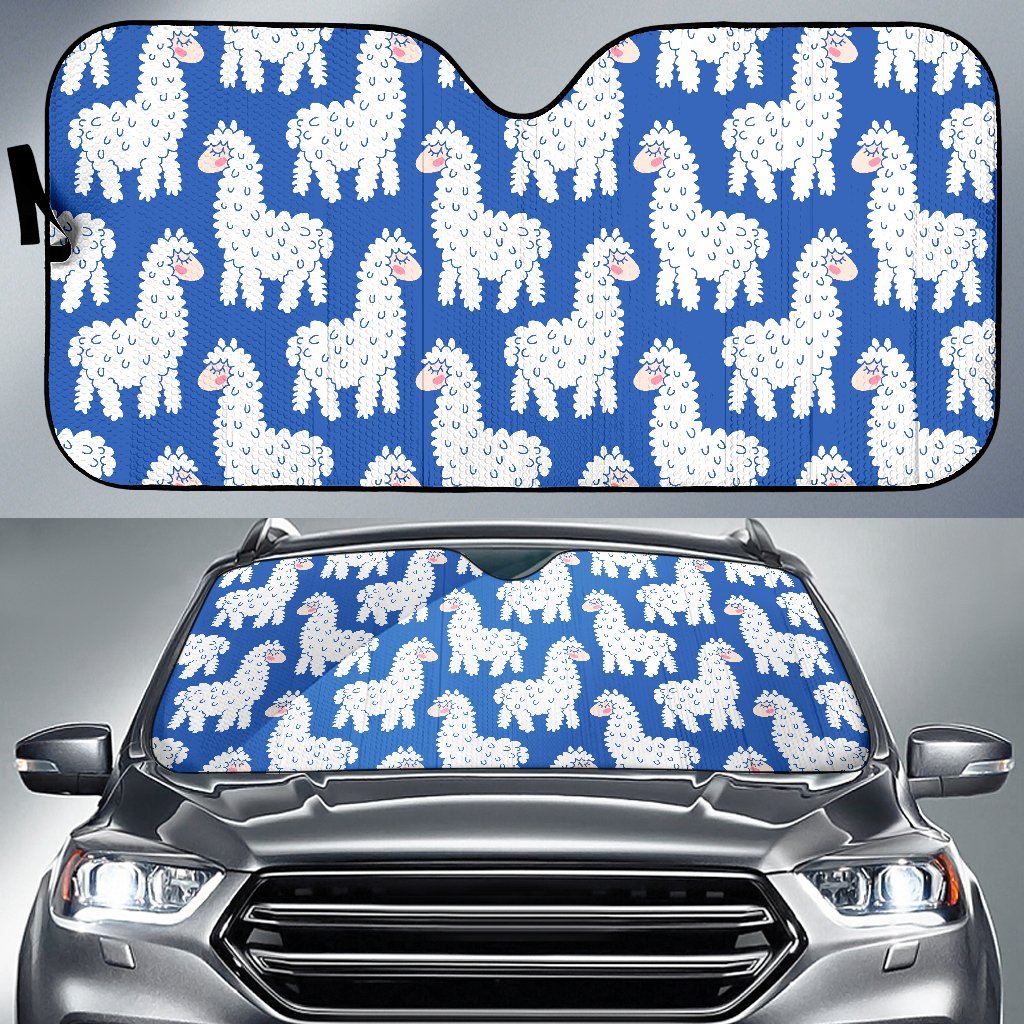 Alpaca Print Pattern Car Sun Shade-grizzshop