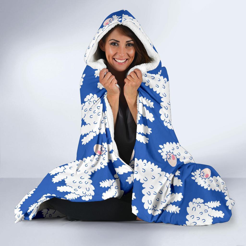 Alpaca Print Pattern Hooded Blanket-grizzshop