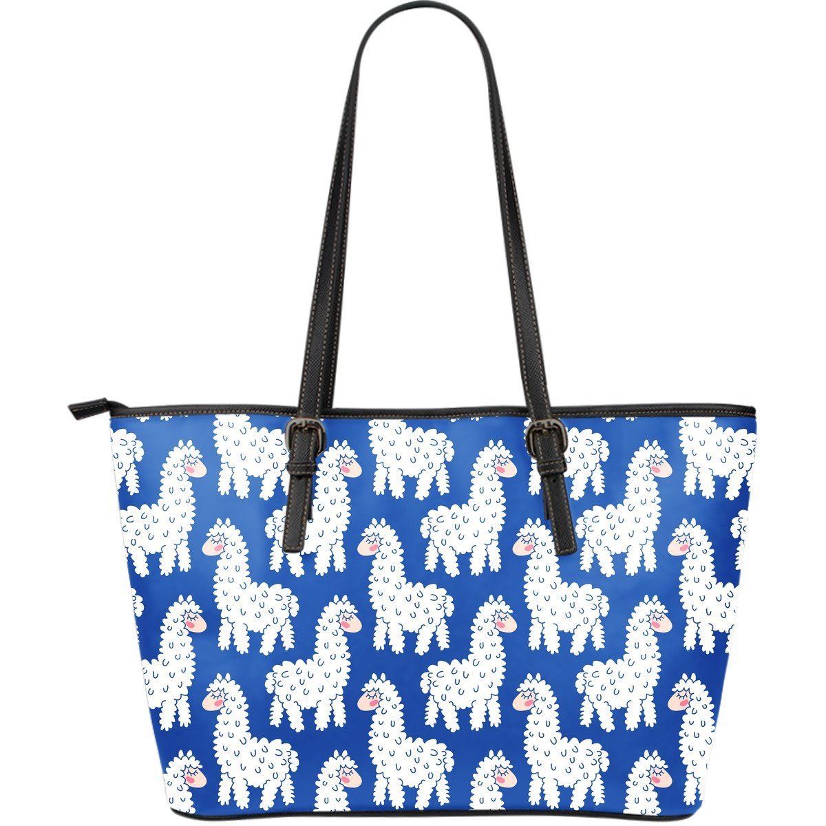 Alpaca Print Pattern Leather Tote Bag-grizzshop