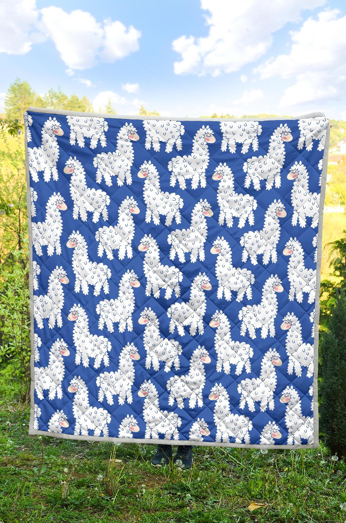 Alpaca Print Pattern Quilt-grizzshop