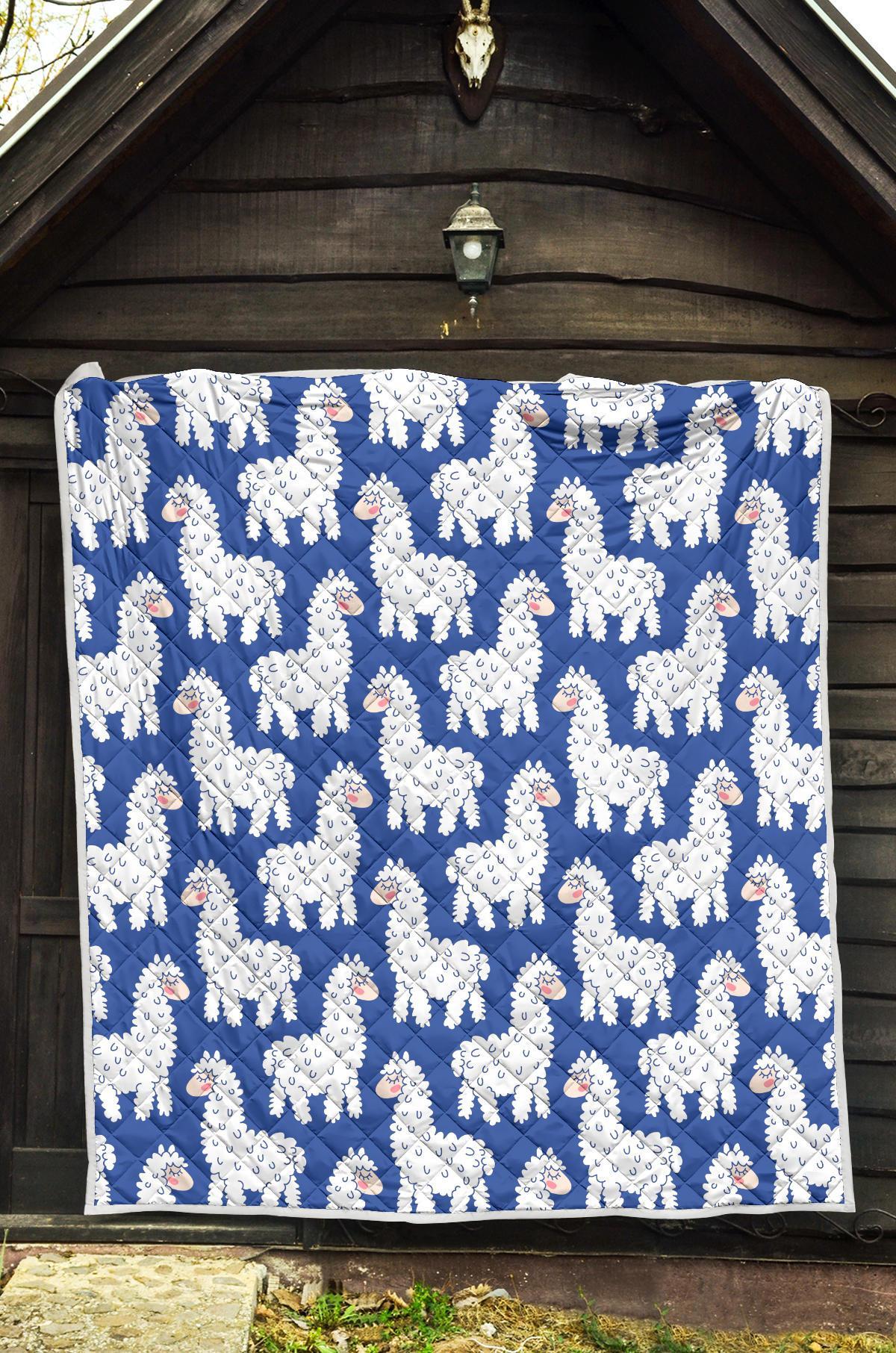 Alpaca Print Pattern Quilt-grizzshop