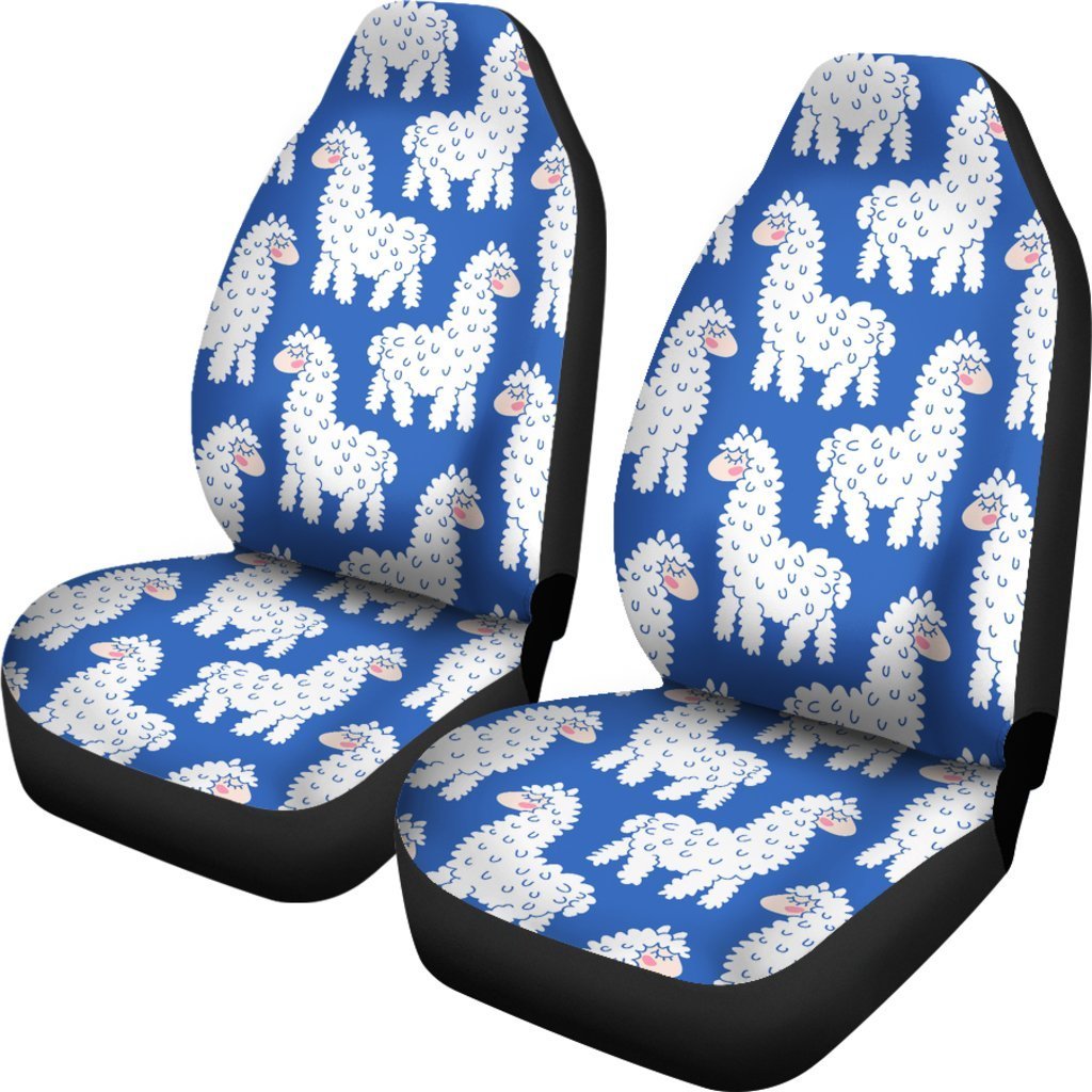 Alpaca Print Pattern Universal Fit Car Seat Covers-grizzshop