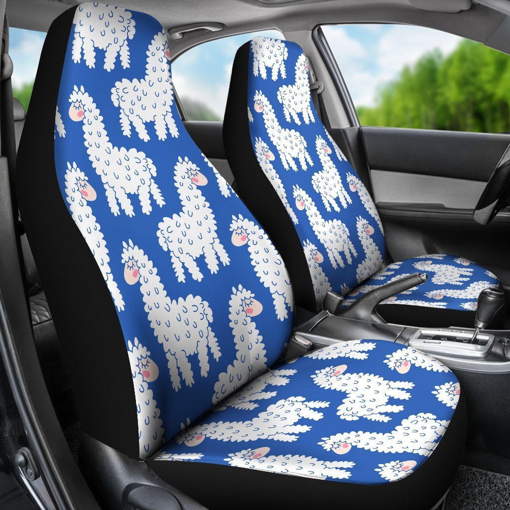 Alpaca Print Pattern Universal Fit Car Seat Covers-grizzshop