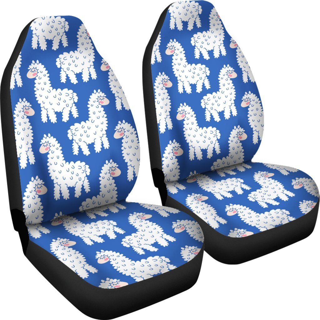 Alpaca Print Pattern Universal Fit Car Seat Covers-grizzshop