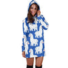 Alpaca Print Pattern Women Hoodie Dress-grizzshop