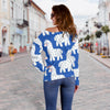 Alpaca Print Pattern Women Off Shoulder Sweatshirt-grizzshop