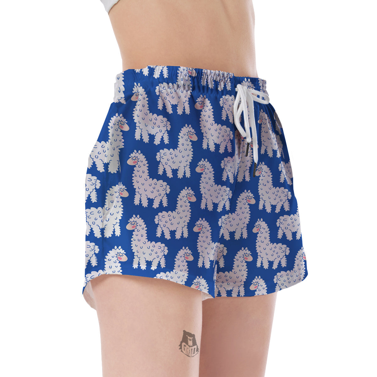 Alpaca Print Pattern Women's Shorts-grizzshop