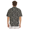 Alphabet Black Print Pattern Men's Short Sleeve Shirts-grizzshop