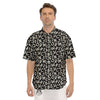 Alphabet Black Print Pattern Men's Short Sleeve Shirts-grizzshop