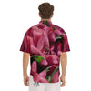 Alstroemeria Burgundy Print Men's Short Sleeve Shirts-grizzshop