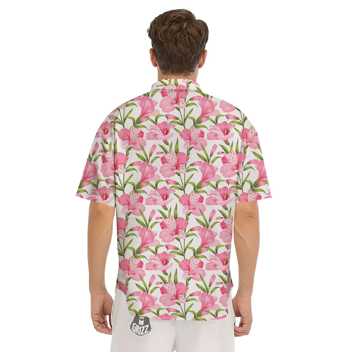 Alstroemeria Flowers Print Men's Short Sleeve Shirts-grizzshop