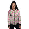 Alstroemeria Flowers Print Women's Bomber Jacket-grizzshop