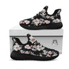 Alstroemeria Pink And White Print Pattern Black Athletic Shoes-grizzshop