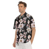 Alstroemeria Pink And White Print Pattern Men's Short Sleeve Shirts-grizzshop