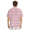 Alstroemeria Pink Print Pattern Men's Short Sleeve Shirts-grizzshop