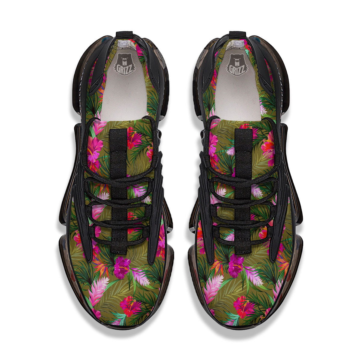 Alstroemeria Purple Pattern Black Gym Shoes-grizzshop