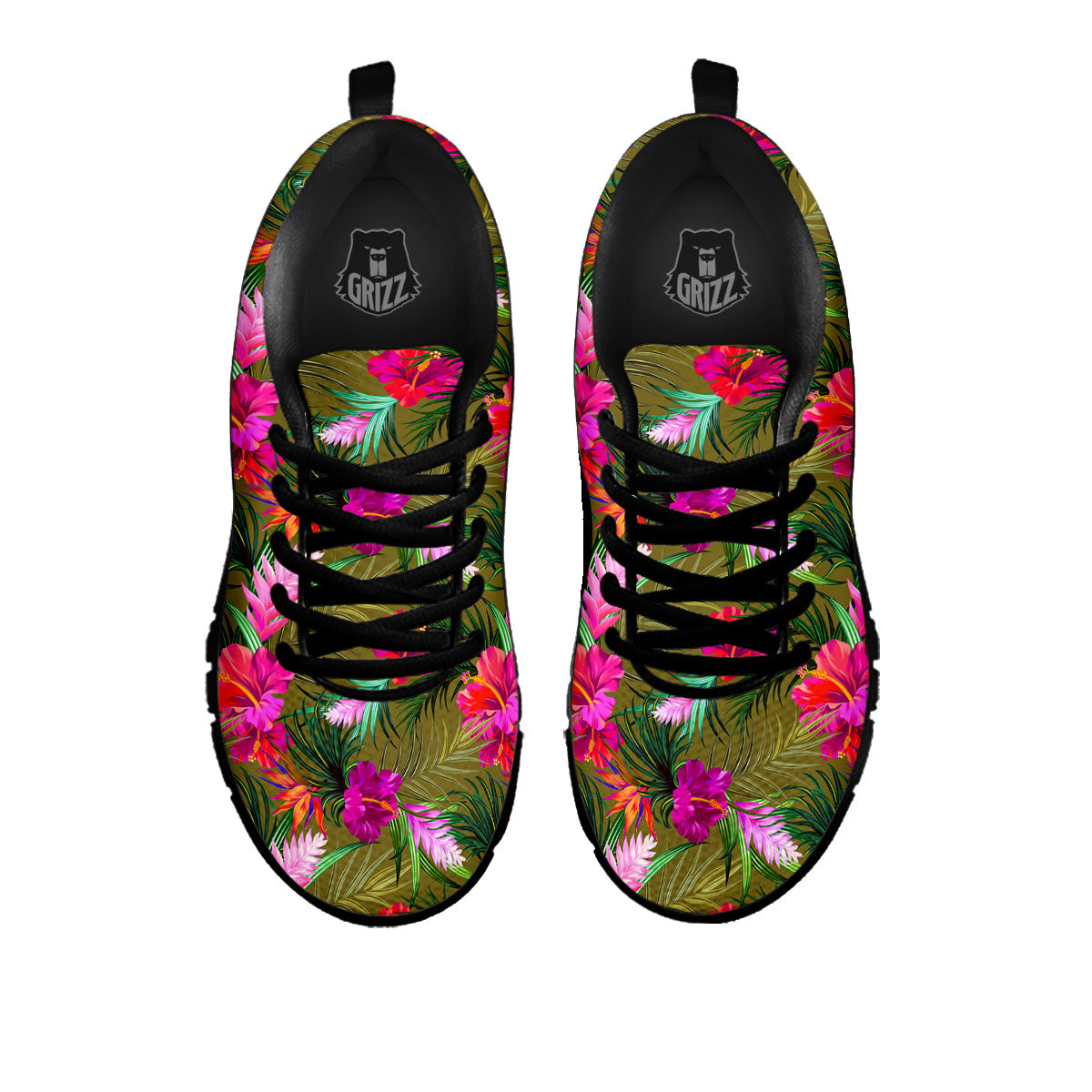 Alstroemeria Purple Pattern Black Sneaker-grizzshop