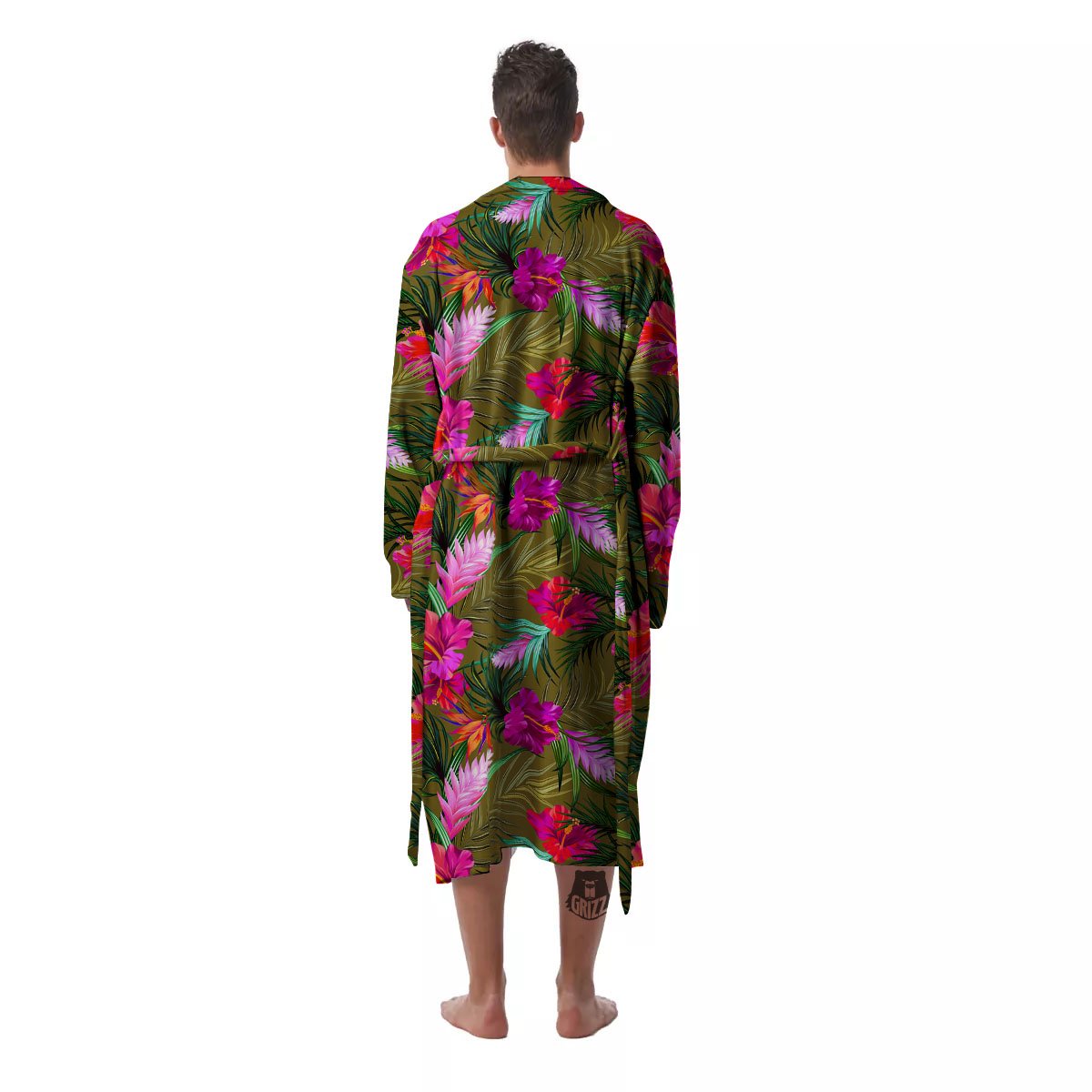 Alstroemeria Purple Pattern Men's Robe-grizzshop