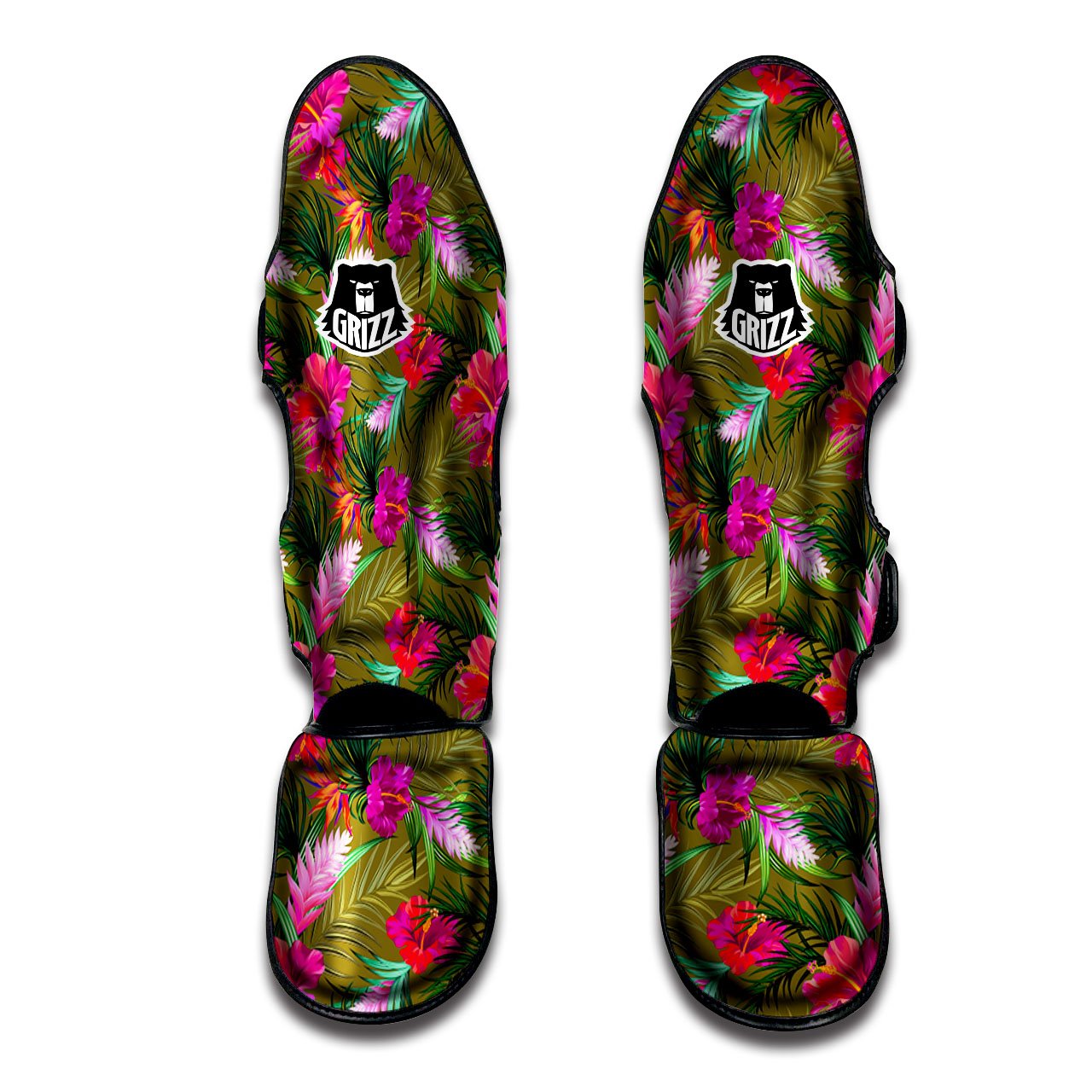 Alstroemeria Purple Pattern Muay Thai Shin Guards-grizzshop