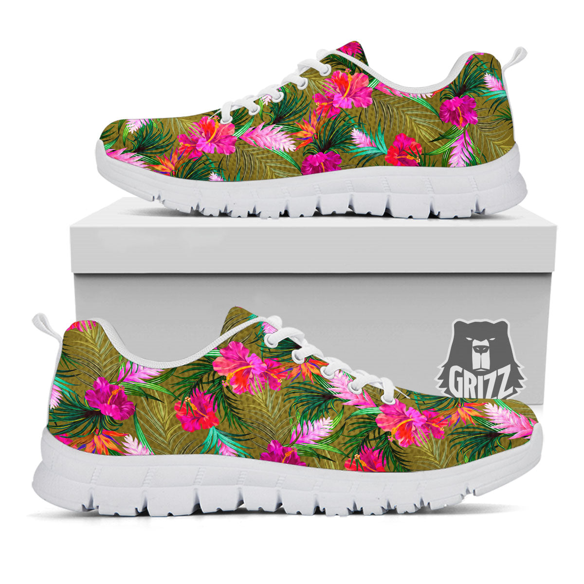 Alstroemeria Purple Pattern White Sneaker-grizzshop