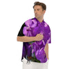 Alstroemeria Purple Print Men's Short Sleeve Shirts-grizzshop