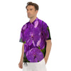 Alstroemeria Purple Print Men's Short Sleeve Shirts-grizzshop