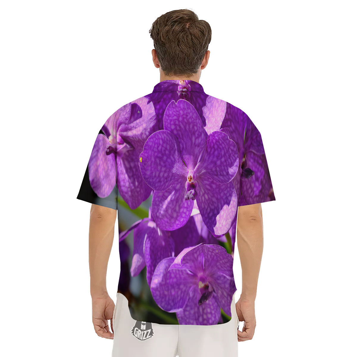 Alstroemeria Purple Print Men's Short Sleeve Shirts-grizzshop