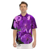 Alstroemeria Purple Print Men's Short Sleeve Shirts-grizzshop