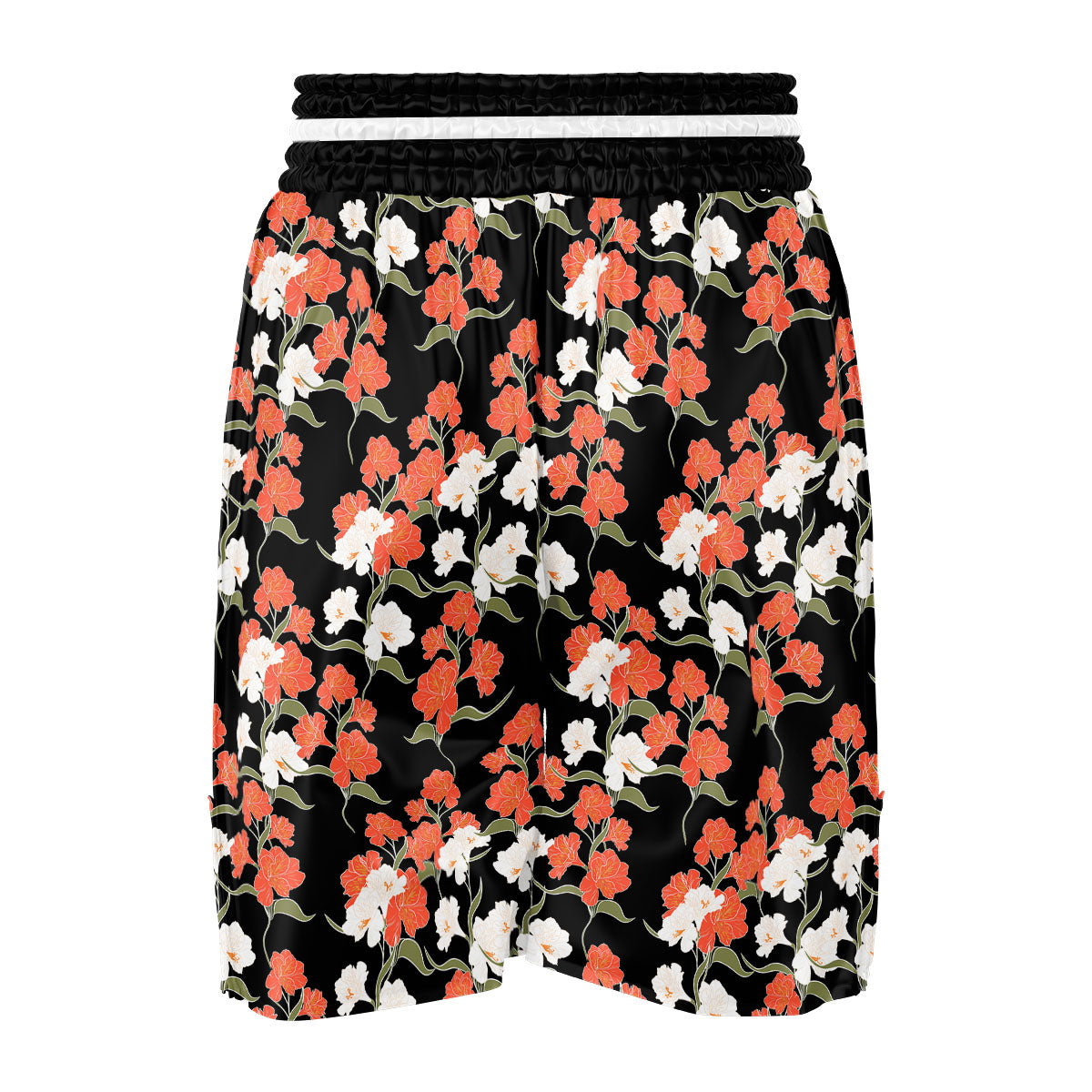 Alstroemeria Red Print Pattern Boxing Shorts-grizzshop