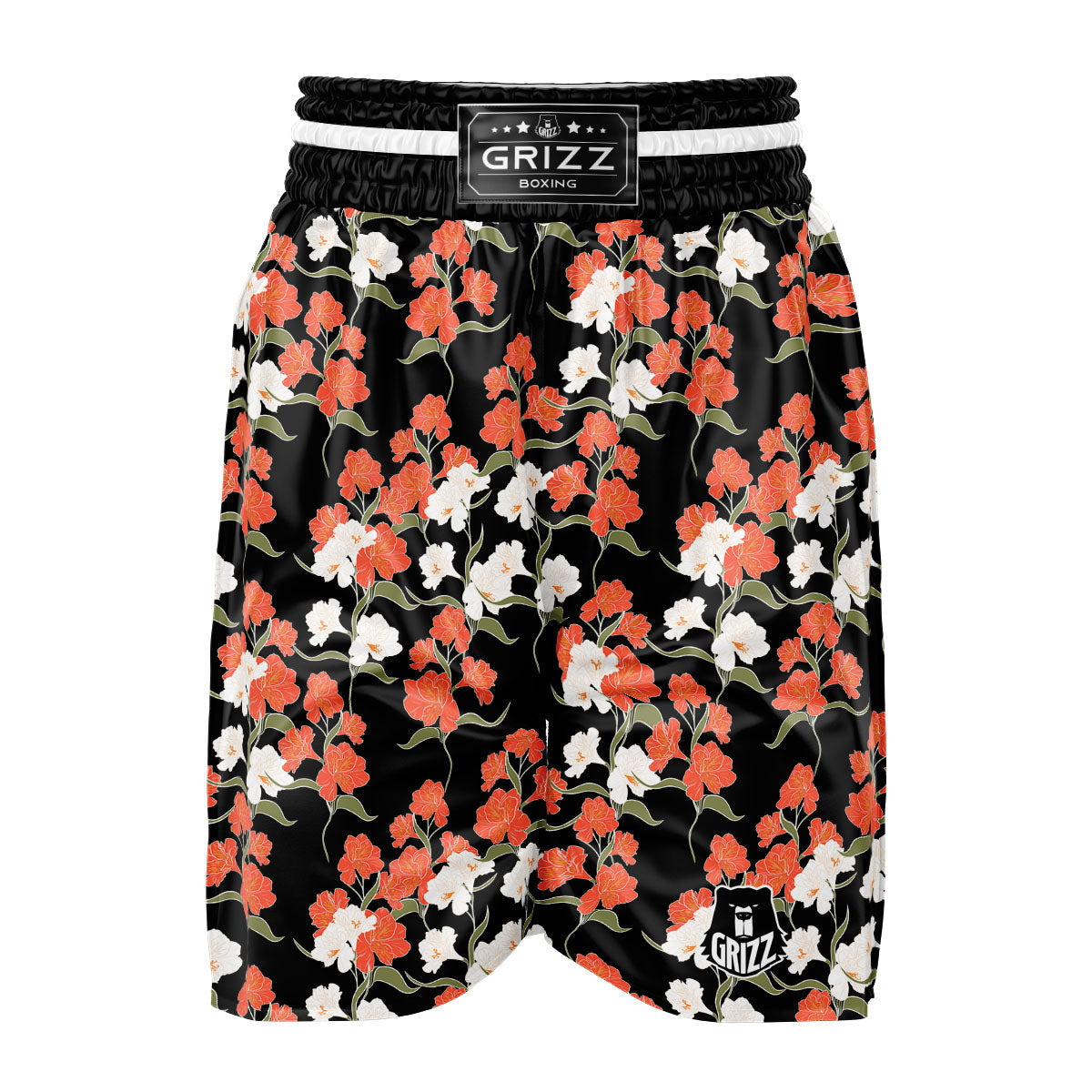 Alstroemeria Red Print Pattern Boxing Shorts-grizzshop