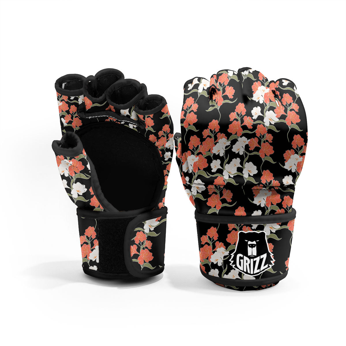 Alstroemeria Red Print Pattern MMA Gloves-grizzshop