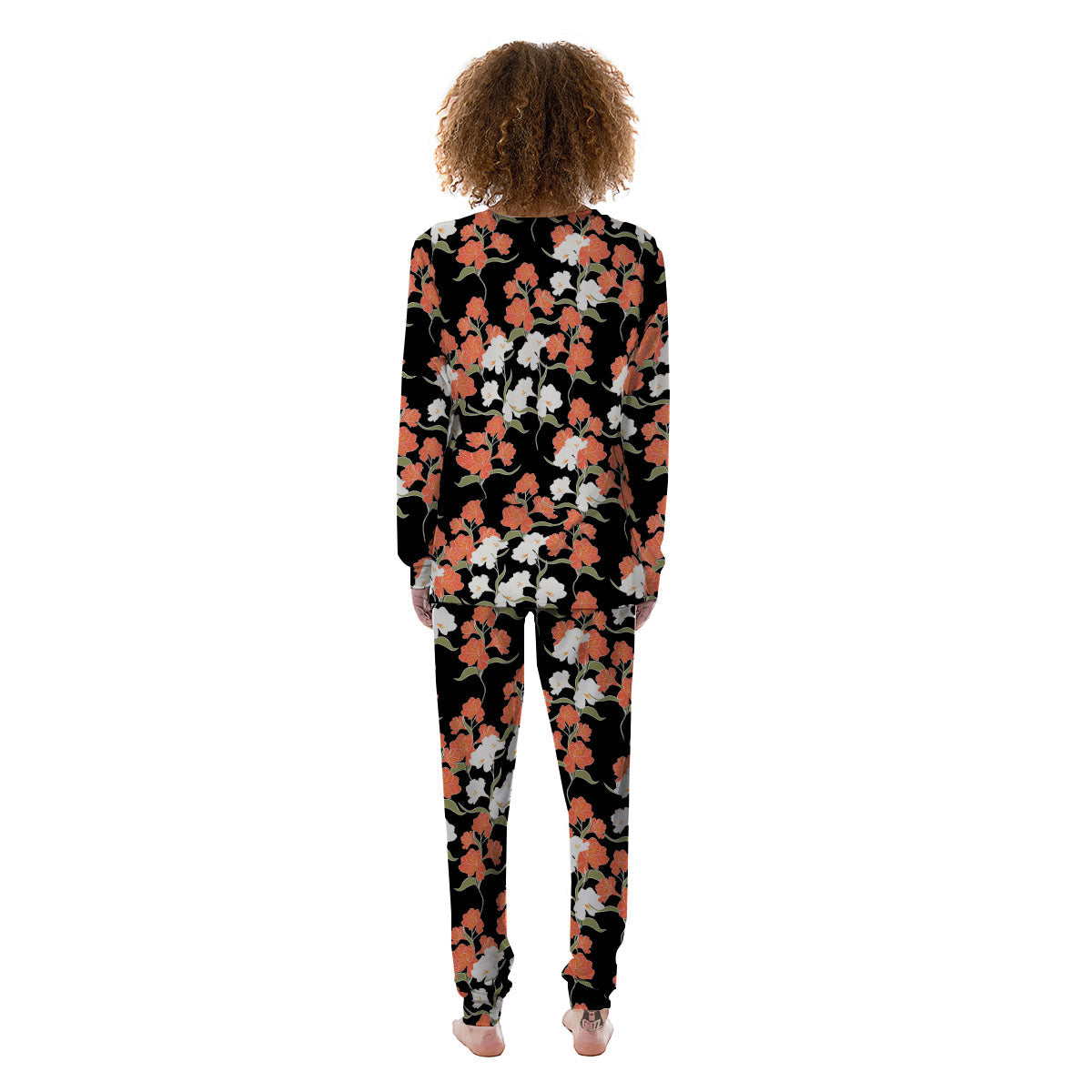 Alstroemeria Red Print Pattern Women's Pajamas-grizzshop