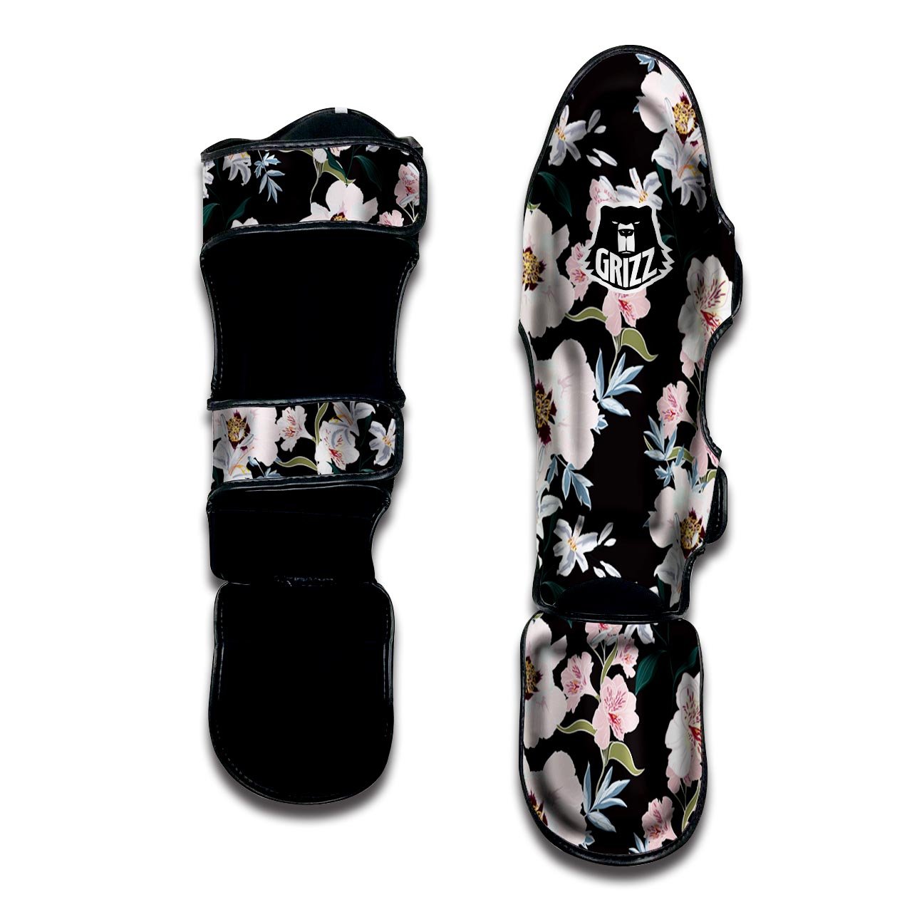 Alstroemeria Tropical Print Pattern Muay Thai Shin Guards-grizzshop