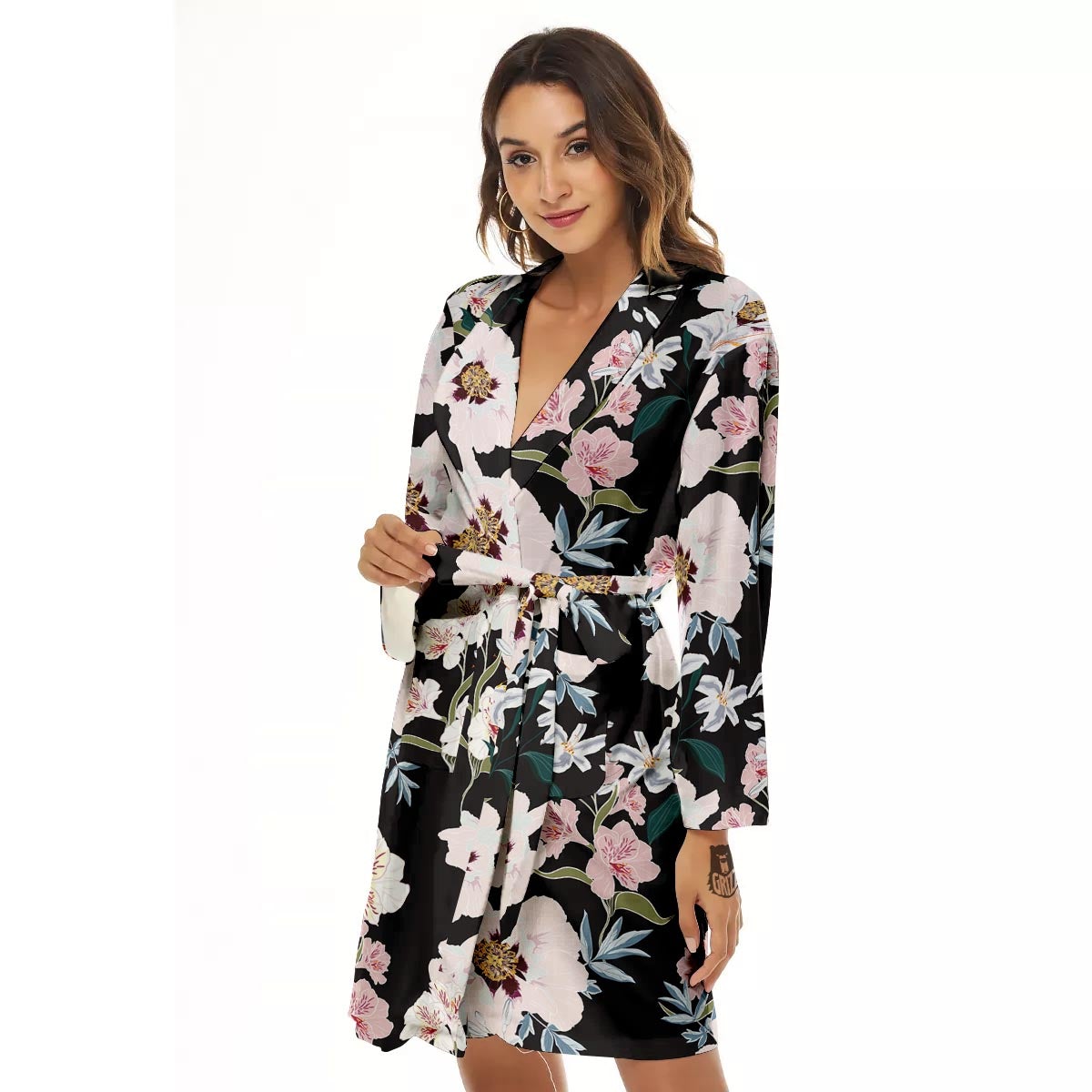 Alstroemeria Tropical Print Pattern Women's Robe-grizzshop