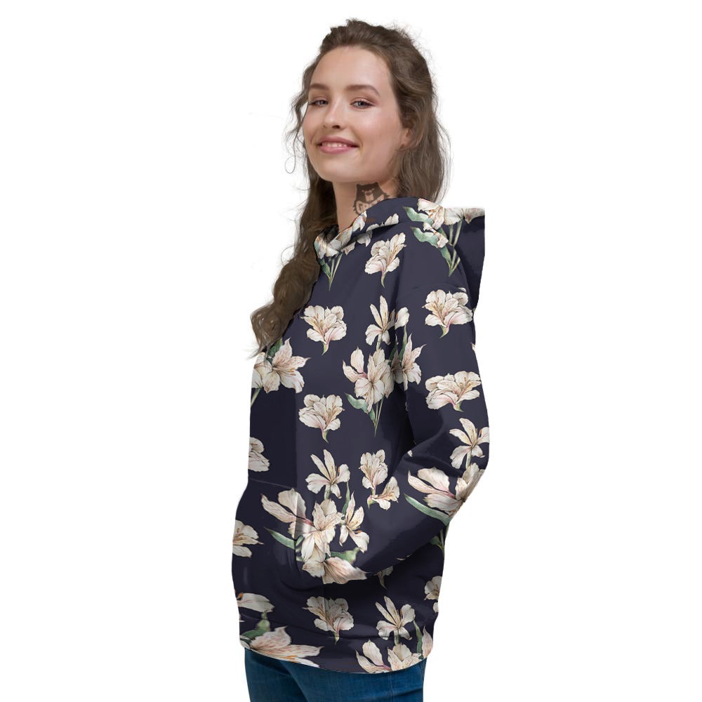 Alstroemeria Watercolor Print Pattern Women's Hoodie-grizzshop