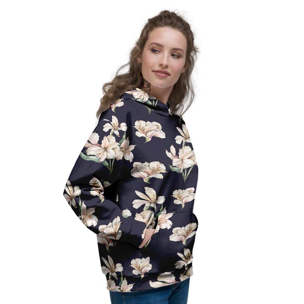 Alstroemeria Watercolor Print Pattern Women's Hoodie-grizzshop