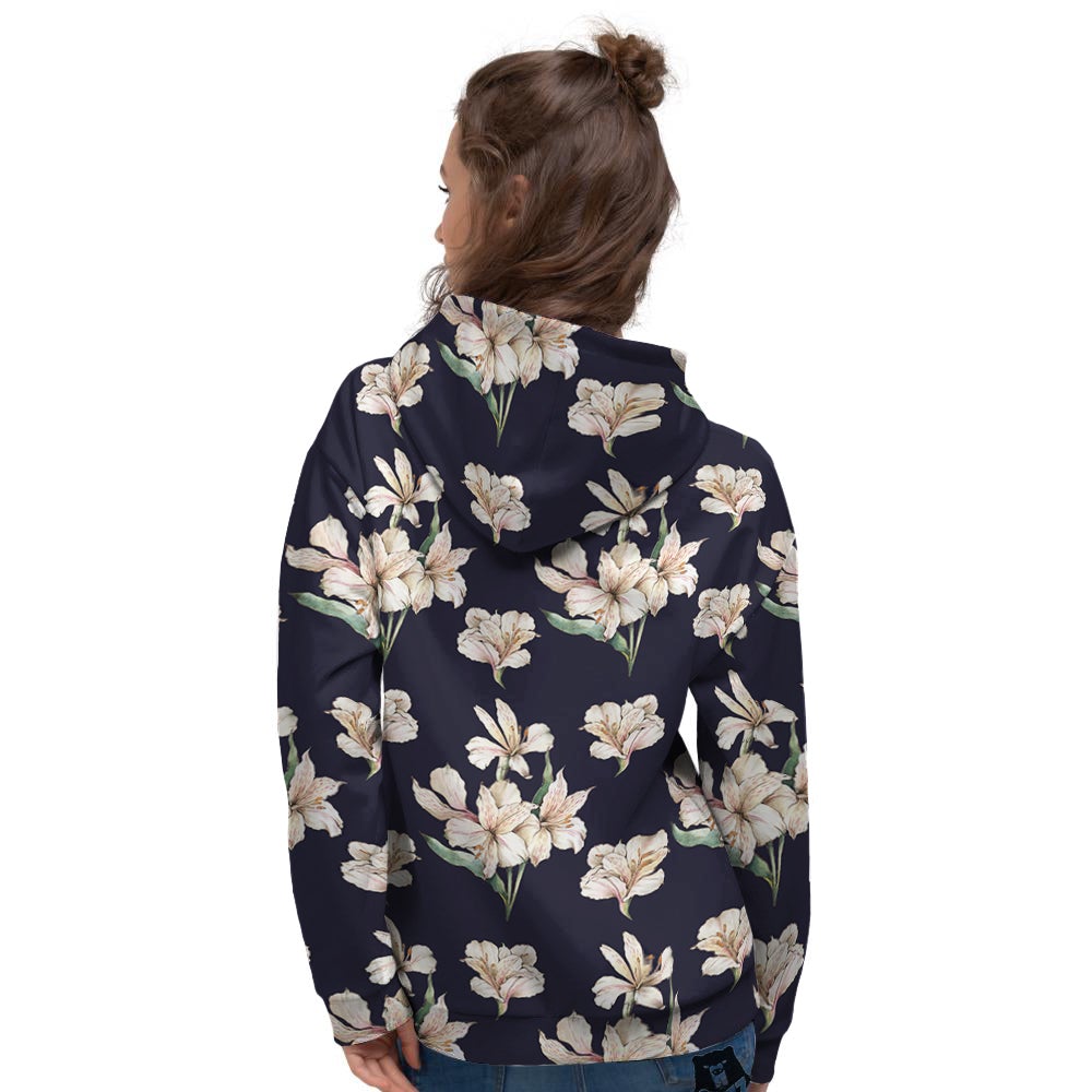Alstroemeria Watercolor Print Pattern Women's Hoodie-grizzshop