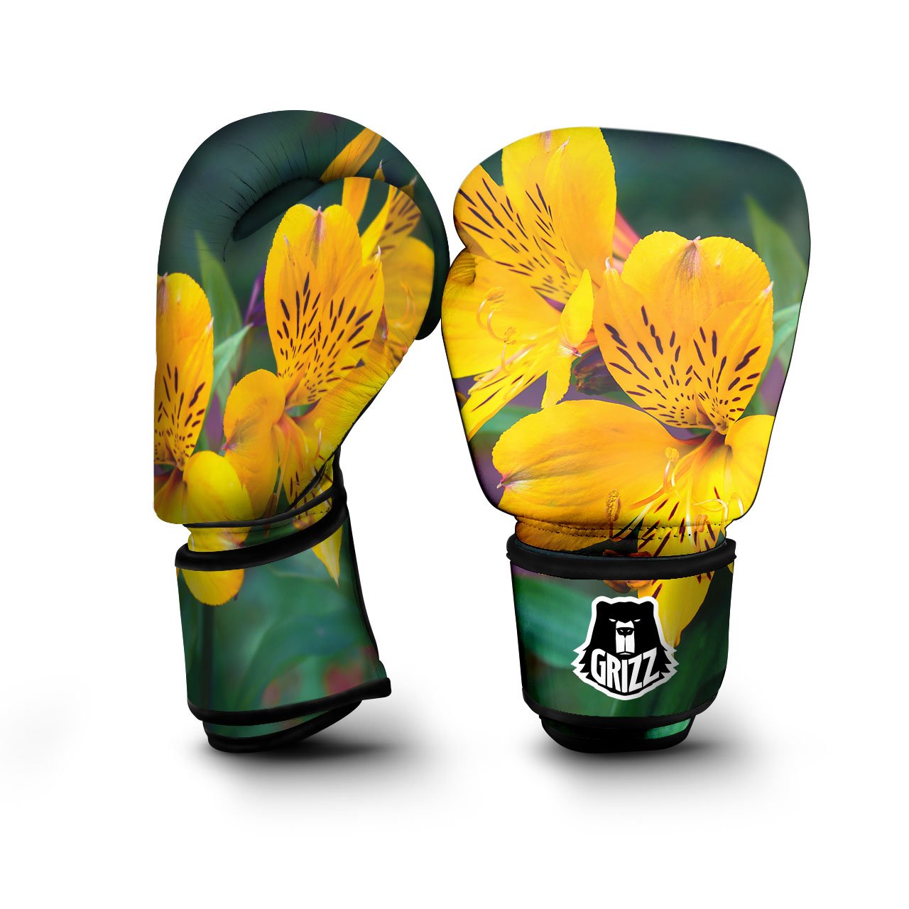 Alstroemeria Yellow Print Boxing Gloves-grizzshop
