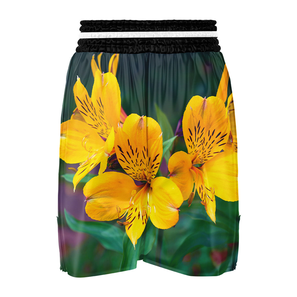 Alstroemeria Yellow Print Boxing Shorts-grizzshop