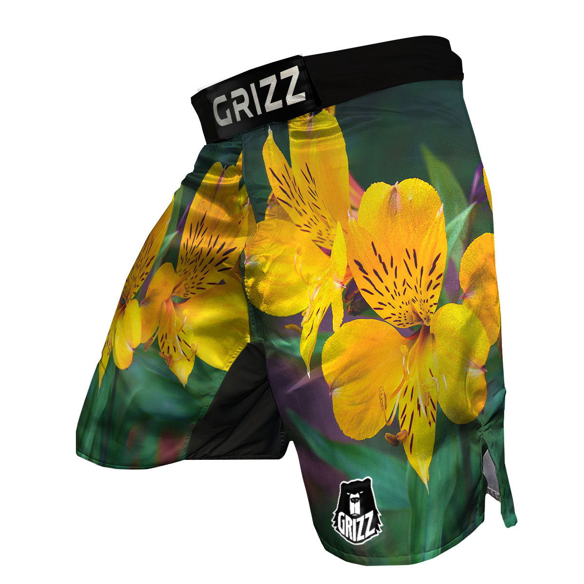 Alstroemeria Yellow Print MMA Shorts-grizzshop